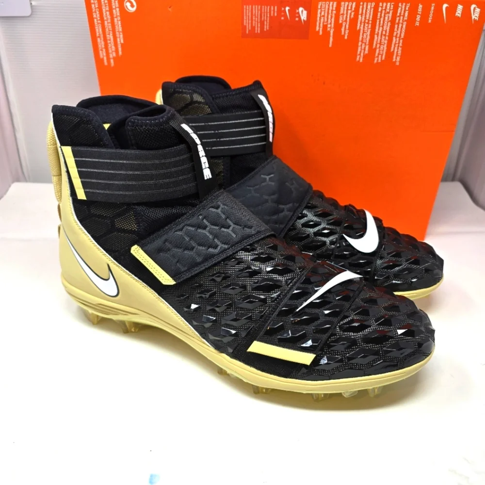New Nike Men's Size 16 Nike‎ Force Savage Elite 2 Cleats Black Gold BV3962-011.